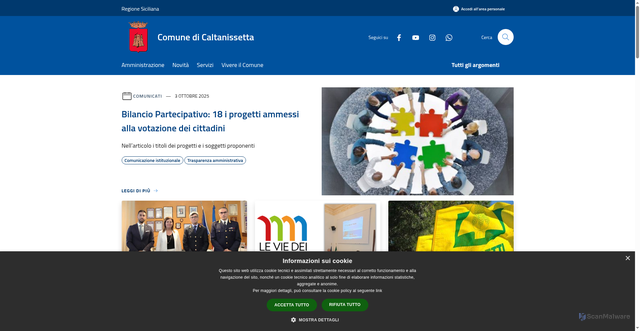 Security scan screenshot of https://www.comune.caltanissetta.it/it