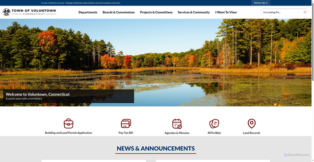 Security scan screenshot of https://voluntown.gov/
