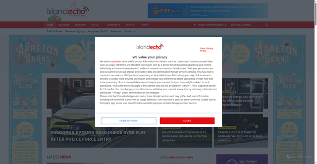 Security scan screenshot of https://islandecho.co.uk