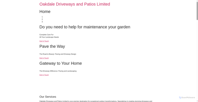 Security scan screenshot of https://oakdaledrivewaysandpatioslimited.co.uk