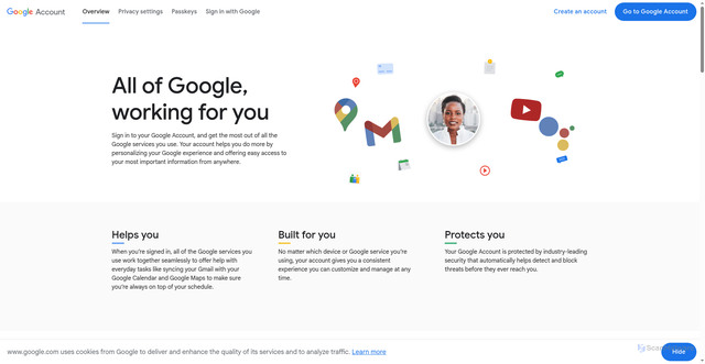 Security scan screenshot of https://myaccount.google.com/