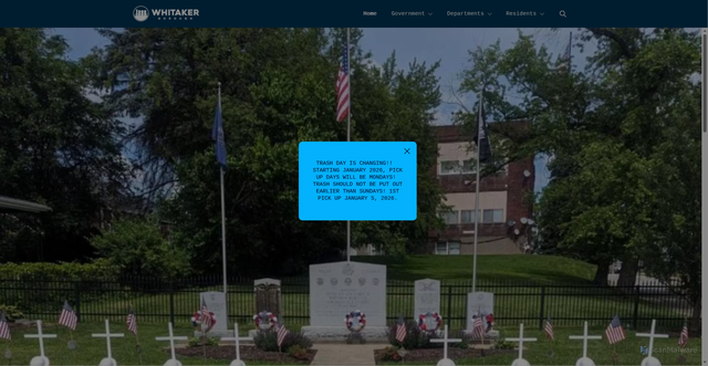 Security scan screenshot of https://whitaker.gov/