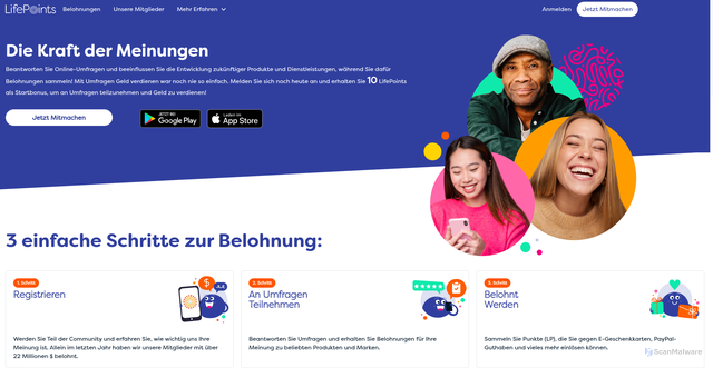 Security scan screenshot of https://lifepointspanel.com
