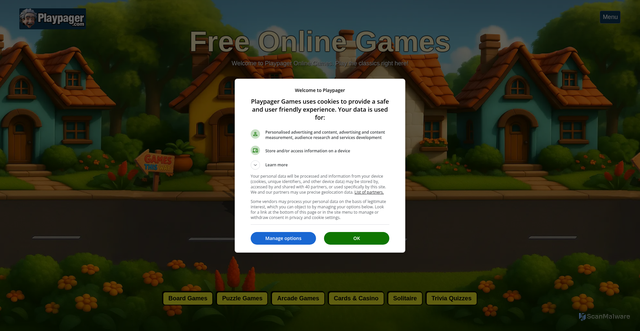 Security scan screenshot of https://playpager.com