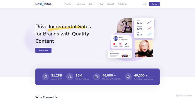 Security scan screenshot of https://linkhaitao.com