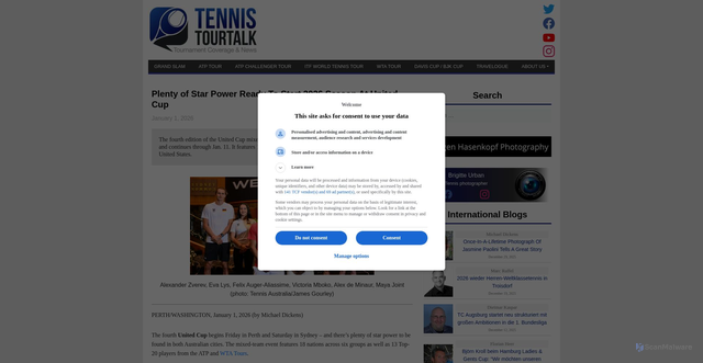 Security scan screenshot of https://www.tennistourtalk.com/129233/plenty-of-star-power-ready-to-start-2026-season-at-united-cup