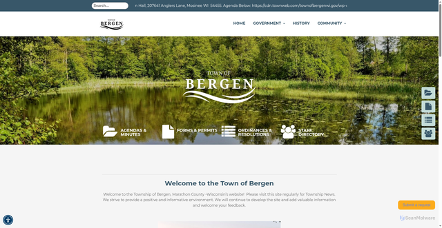 Security scan screenshot of https://townofbergenwi.gov/