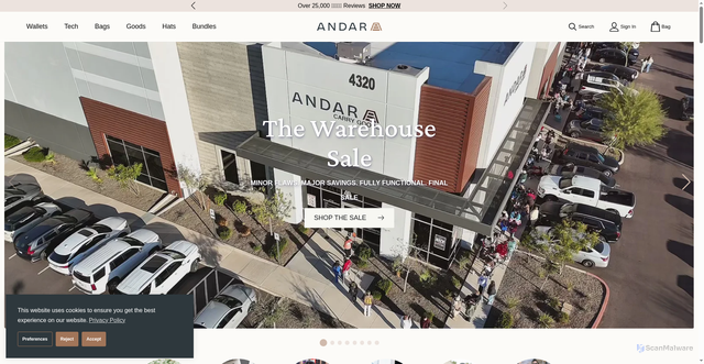 Security scan screenshot of https://andar.com
