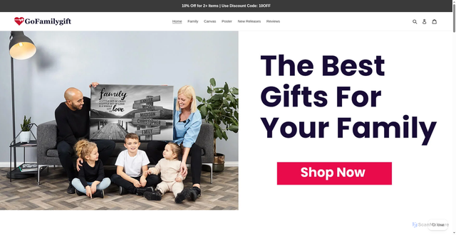 Security scan screenshot of https://gofamilygift.com/