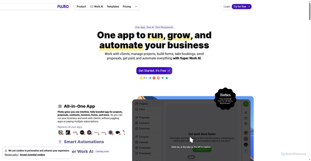 Security scan screenshot of https://plutio.vercel.app/