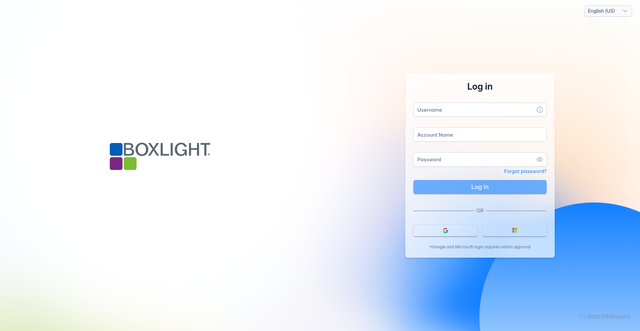 Security scan screenshot of https://boxlight.glbth.com