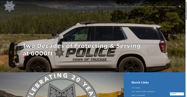 Security scan screenshot of https://www.truckeepolice.gov/