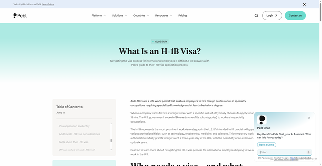 Security scan screenshot of https://hellopebl.com/glossary/h1b-visa/