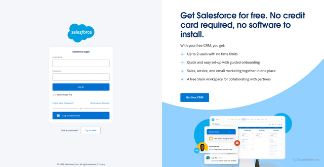 Security scan screenshot of https://eu49.salesforce.com