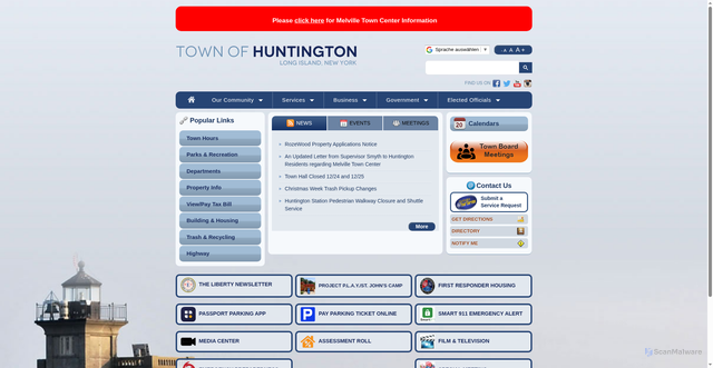 Security scan screenshot of https://huntingtonny.gov/