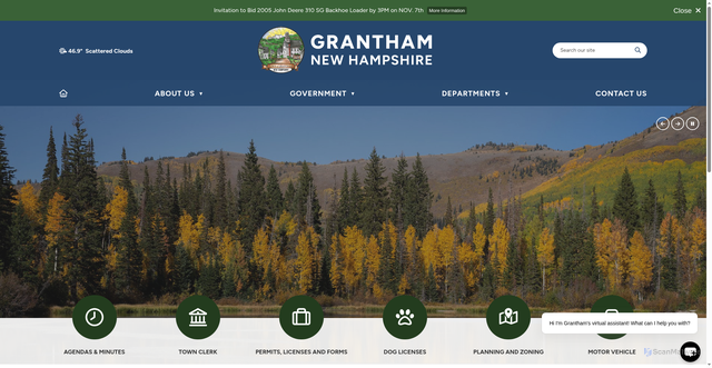 Security scan screenshot of https://granthamnh.gov/