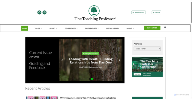 Security scan screenshot of https://www.teachingprofessor.com/