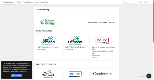 Security scan screenshot of https://learning.aan.com