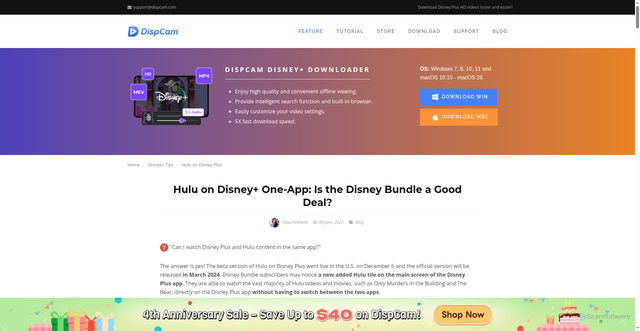 Security scan screenshot of https://www.dispcam.com/articles/disney-plus-bundle.html