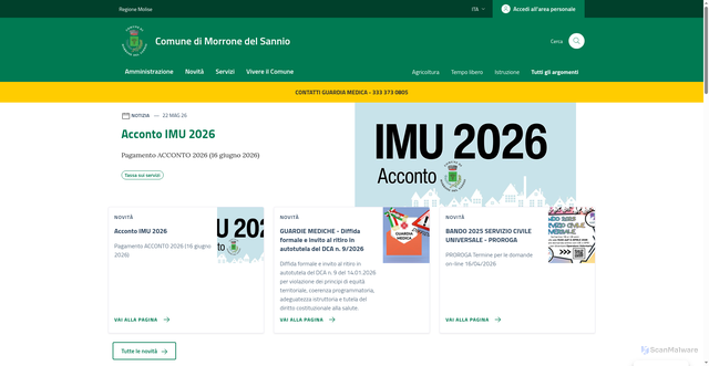 Security scan screenshot of https://www.morronedelsannio.eu