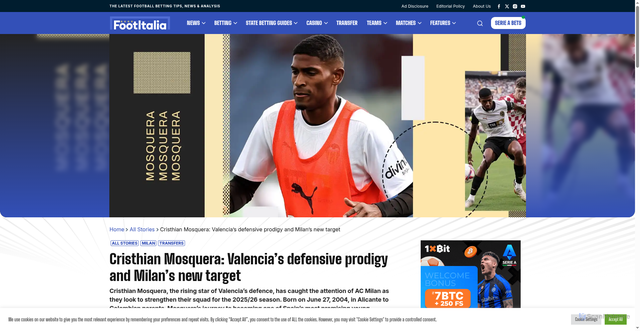 Security scan screenshot of https://www.footitalia.com/cristhian-mosquera-valencias-defensive-prodigy-and-milans-new-target/