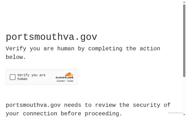 Security scan screenshot of https://portsmouthva.gov/