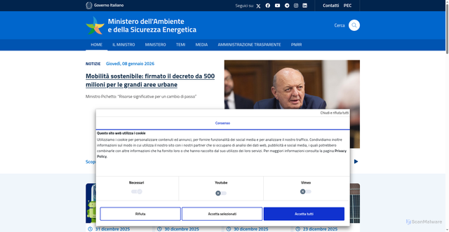 Security scan screenshot of https://www.mase.gov.it/portale/home