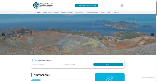 Security scan screenshot of https://www.collegiogeometrimessina.it/