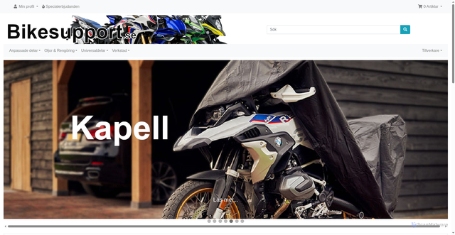 Security scan screenshot of https://bikesupport.se