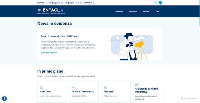 Security scan screenshot of https://www.enpacl.it/