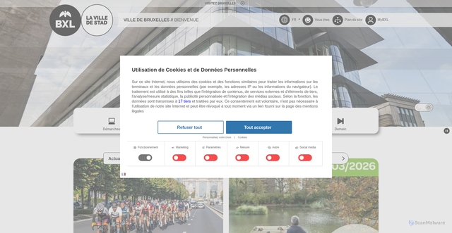 Security scan screenshot of https://bruxelles.be