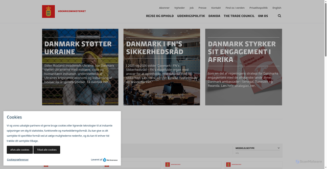 Security scan screenshot of https://um.dk