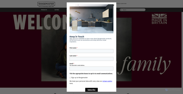 Security scan screenshot of https://rangemaster.co.uk