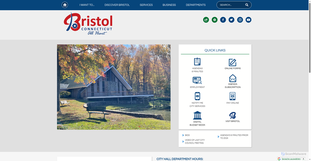 Security scan screenshot of https://www.bristolct.gov/
