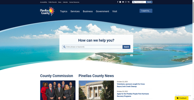 Security scan screenshot of https://pinellas.gov/