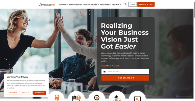 Security scan screenshot of https://join.vensure.com