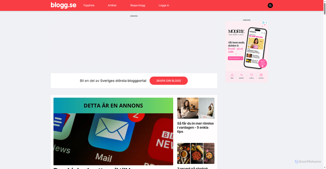 Security scan screenshot of https://blogg.se:443/