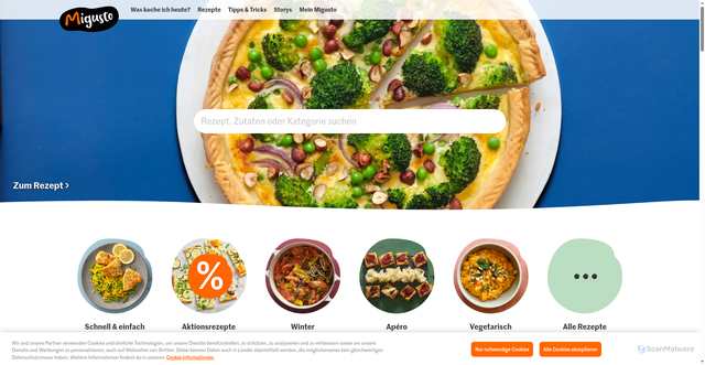 Security scan screenshot of https://migusto.migros.ch