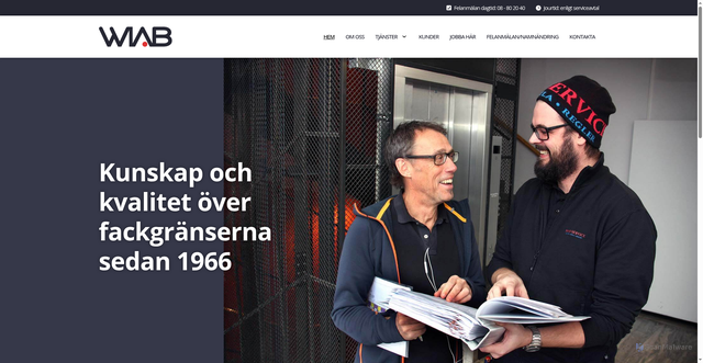Security scan screenshot of https://wiabservice.se