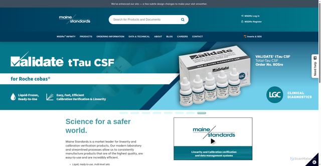 Security scan screenshot of https://mainestandards.com