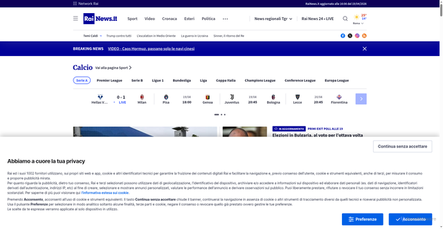 Security scan screenshot of https://rainews.it