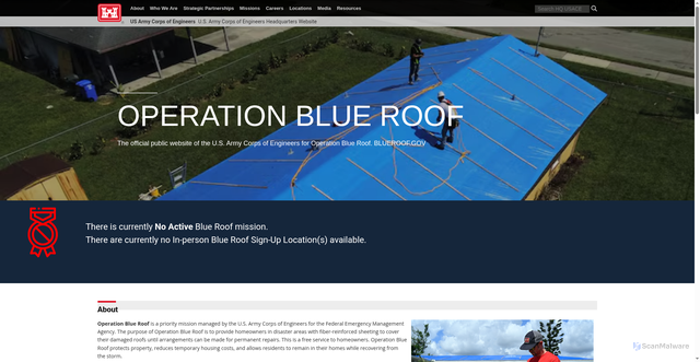 Security scan screenshot of https://www.blueroof.gov/