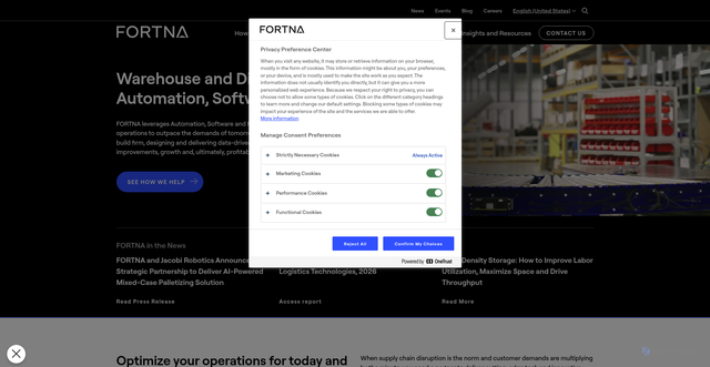 Security scan screenshot of https://fortna.com