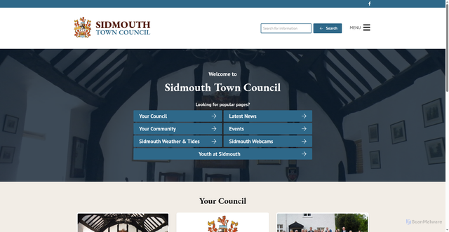 Security scan screenshot of http://www.sidmouth.gov.uk