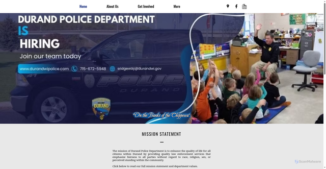 Security scan screenshot of https://www.durandwipolice.com/