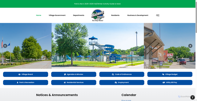 Security scan screenshot of https://www.holmenwi.gov/