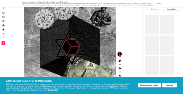 Security scan screenshot of https://vt.tiktok.com/ZS9c687pa/