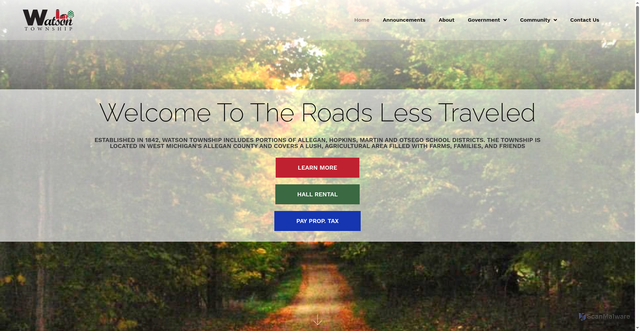 Security scan screenshot of https://watsontownshipmi.gov/