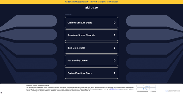 Security scan screenshot of https://aklius.se