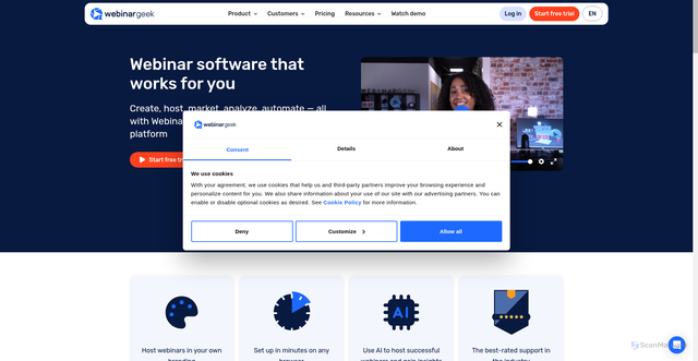 Security scan screenshot of https://webinargeek.com